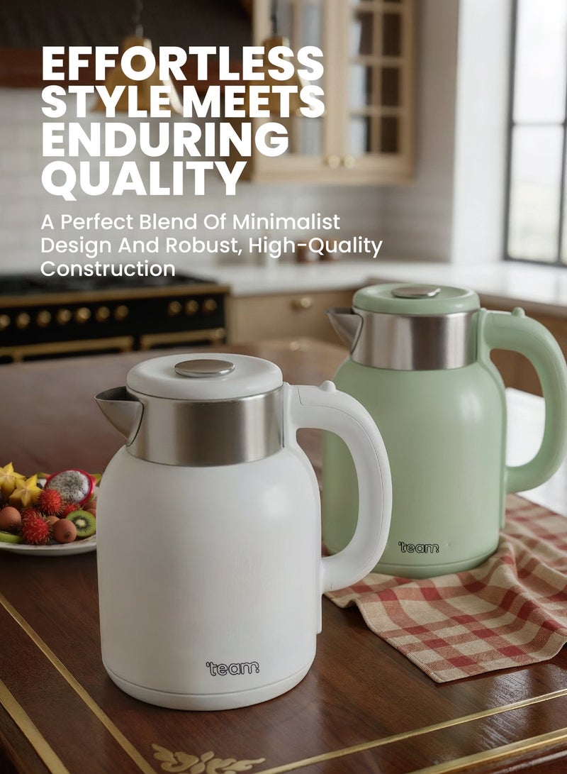 Team Electric Kettle | 1.5L Double Wall Stainless Steel | Auto-Off Switch | Cordless Design | Fast Boil | 1500W - Image 3